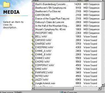 WAV and MIDI files