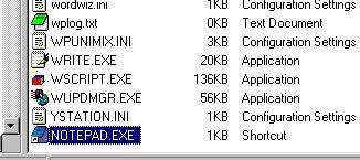 Notepad.exe shortcut